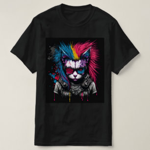 Cat punk colourful T-Shirt