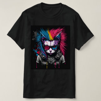 Cat punk colourful T-Shirt