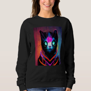 Cat Punk Cyborg Men Women Boys Girls   3 Sweatshirt