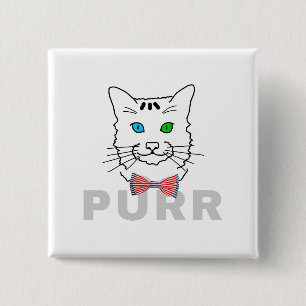 Cat Purr 15 Cm Square Badge