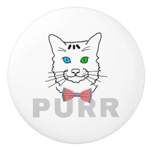 Cat Purr Ceramic Knob