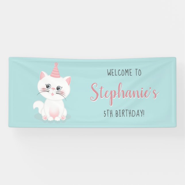 Cat Purr-fect Day Birthday Banner (Horizontal)