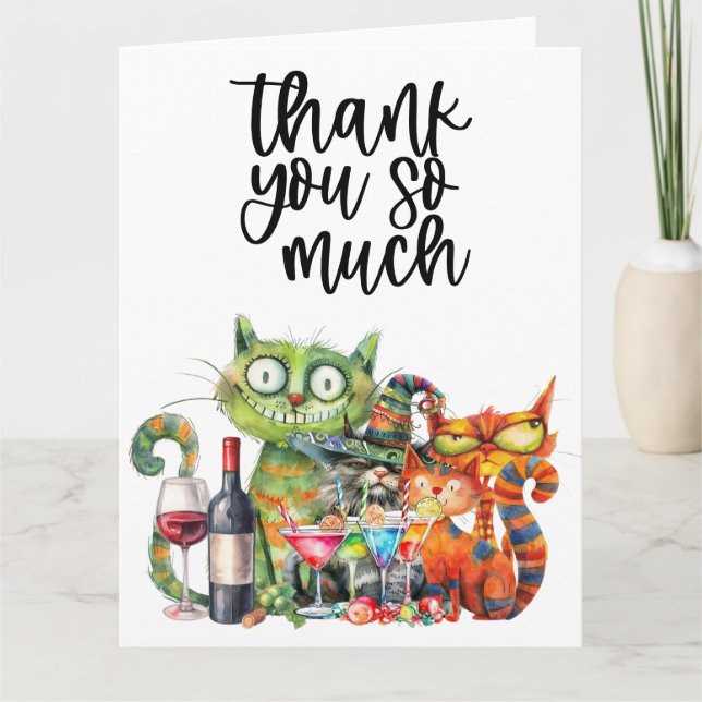 Cat  Purr-fectly Quirky Cat Party Thank You Card (Front)
