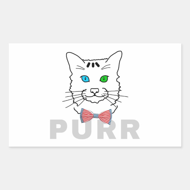 Cat Purr Rectangular Sticker (Front)