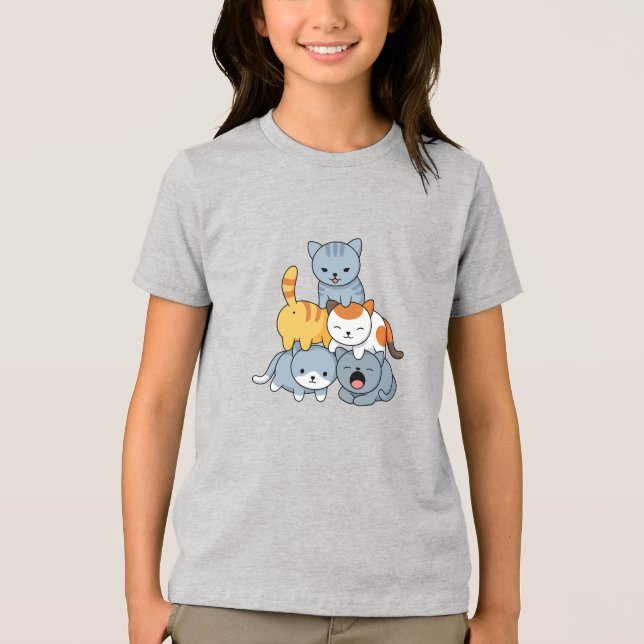 Cat Pyramid - Group of Cats Tri-Blend Shirt (Front)