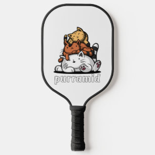 Cat Pyramid Purramid Cute Kittens Pickleball Paddle