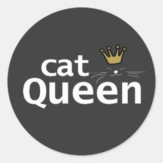 Cat Queen Whiskers Classic Round Sticker