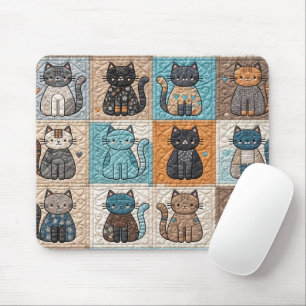 Cat Quilt Design Mouse Pad