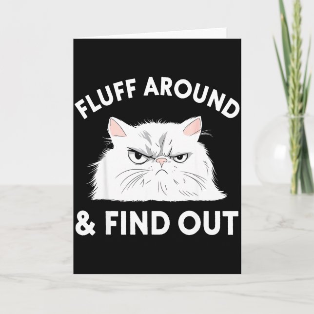 Cat Quote Humor Apparel Graphic Tees Uni Black Sma Card (Front)