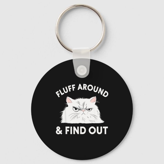 Cat Quote Humor Apparel Graphic Tees Uni Black Sma Key Ring (Front)