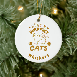Cat Quote Pet Name Ceramic Tree Decoration