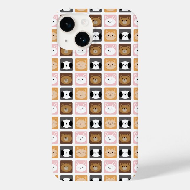 Cat, Rabbit, Dog and Bear pattern Case-Mate iPhone Case (Back)