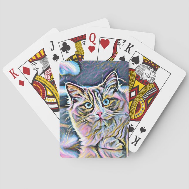 Cat ragdoll kitten  playing cards (Back)