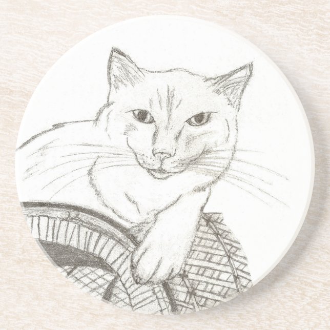 Cat Ragdoll Portrait Coaster (Front)