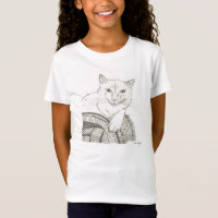 Cat Ragdoll Portrait Girls Baby Doll T-Shirt