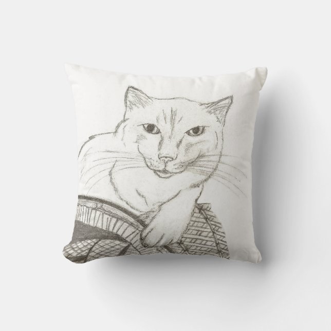 Cat Ragdoll Portrait Pillow (Front)