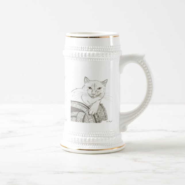 Cat Ragdoll Portrait Stein (Right)