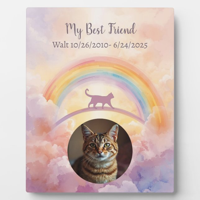 Cat Rainbow Bridge Memorial Plaque My Guardian (Front)