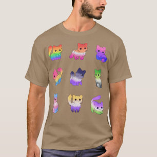 Cat Rainbow Gay Pride Cute LGBT Animal Pet Lovers  T-Shirt