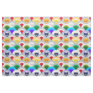 Cat Rainbow, Japanese Wave Fabric