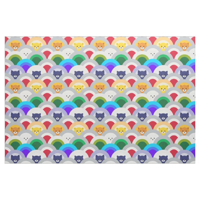 Cat Rainbow, Japanese Wave Fabric (Fat Quarter)