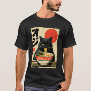 Cat Ramen Aesthetic Japanese Ukiyo-e Artwork Anime T-Shirt
