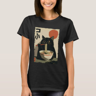 Cat Ramen Aesthetic Japanese Ukiyo-e Artwork Anime T-Shirt