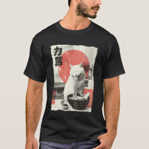 Cat Ramen Aesthetic Japanese Ukiyo-e Artwork Anime T-Shirt