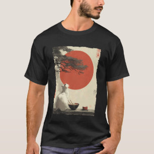 Cat Ramen Aesthetic Japanese Ukiyo-e Artwork Anime T-Shirt