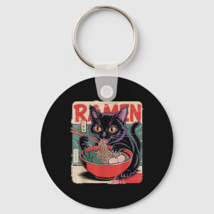 Cat Ramen Anime Design For Women Men Kids Adults F Key Ring