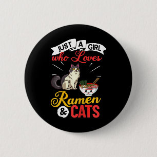 Cat Ramen Bowl Chicken Noodle Soup Japanese 6 Cm Round Badge