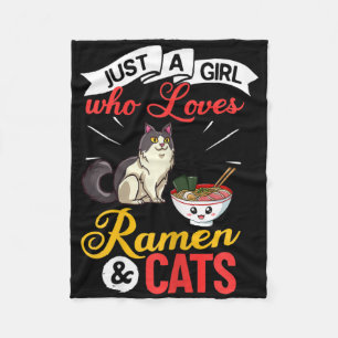Cat Ramen Bowl Chicken Noodle Soup Japanese  Fleece Blanket