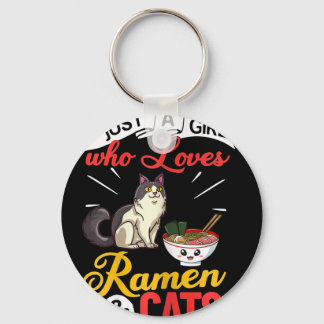 Cat Ramen Bowl Chicken Noodle Soup Japanese  Key Ring