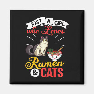 Cat Ramen Bowl Chicken Noodle Soup Japanese Magnet
