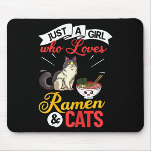 Cat Ramen Bowl Chicken Noodle Soup Japanese  Mouse Pad