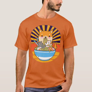 Cat Ramen Dog Shiba Inu Japanese Kawaii Cute Anime T-Shirt