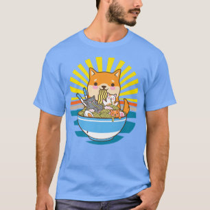 Cat Ramen Dog Shiba Inu Japanese Kawaii Cute Anime T-Shirt