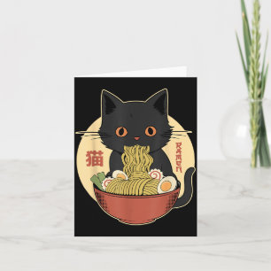 Cat Ramen Funny Graphic Japanese Kawaii Cat Anime Card