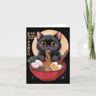 Cat Ramen Funny Graphic Tees Japanese Kawaii Cat A Card