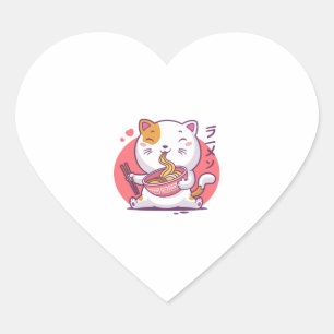 cat ramen heart sticker