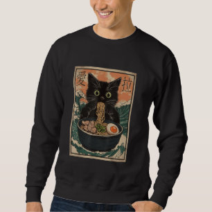 Cat Ramen Japanese Art Great Wave Kanagawa Funny G Sweatshirt