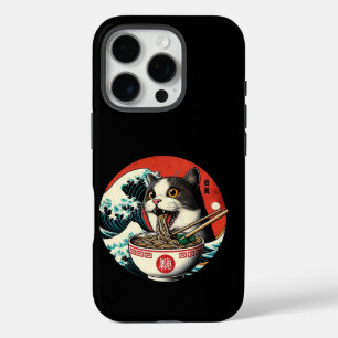 Cat Ramen Japanese Art Vintage Style iPhone 16 Pro Case