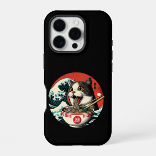 Cat Ramen Japanese Art Vintage Style iPhone 16 Pro Case
