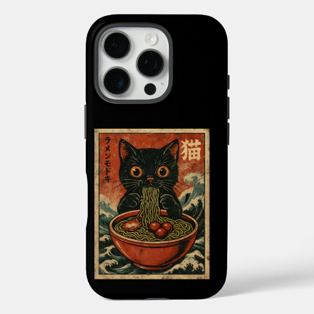 Cat Ramen Japanese Funny Graphic Kawaii Cat Anime Case-Mate iPhone Case (Back)