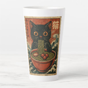 Cat Ramen Japanese Funny Graphic Kawaii Cat Anime Latte Mug