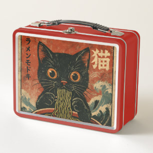 Cat Ramen Japanese Funny Graphic Kawaii Cat Anime Metal Lunch Box