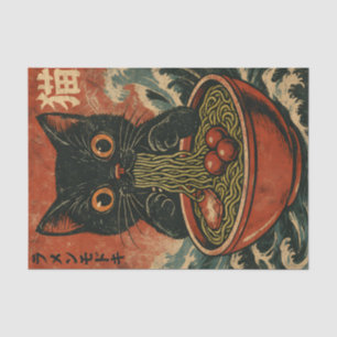 Cat Ramen Japanese Funny Graphic Kawaii Cat Anime Tissue Paper