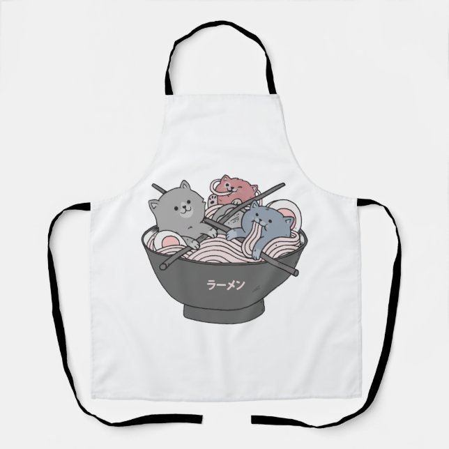 Cat Ramen Kawaii Apron (Front)
