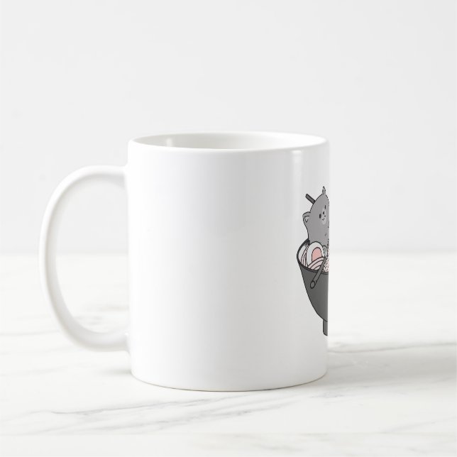 Cat Ramen Kawaii Coffee Mug (Left)