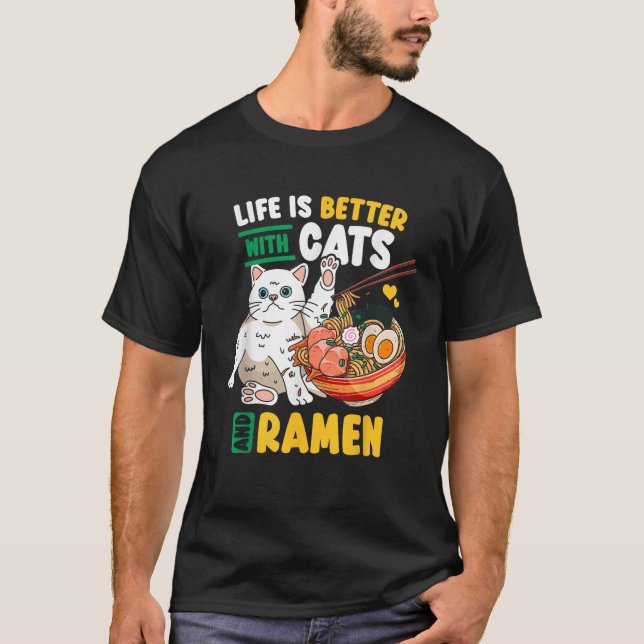 Cat Ramen Kawaii  T-Shirt (Front)